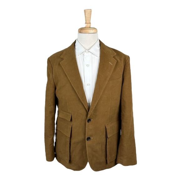 Wallace & Barnes Brown Moleskin Men's Utility Blazer Size 40S NWT